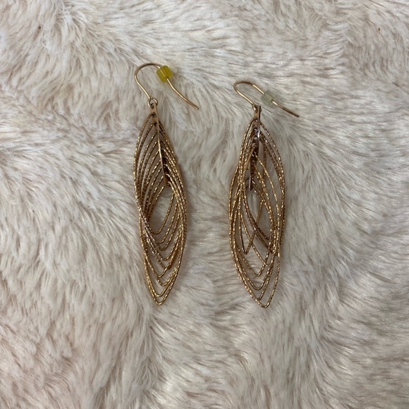 Rose Gold Dangle Earrings - Picture 2 of 3